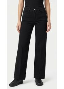 Weite Jeans MAC "DREAM WIDE", Damen, Gr. 38, L&auml;nge 32, schwarz, schwarz, Denim/Jeans, Obermaterial: 75% Baumwolle, 12% Modal, 9% Polyester, 4% Elasthan, figurumspielend kn&ouml;chellang, Jeans Weite Jeans, mit weitem Bein-Stretch