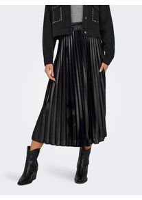 Plisseerock Only "ONLLYON PLEATED SHINE SKIRT JRS NOOS", Damen, Gr. S (36), schwarz, Jersey, Obermaterial: 100% Polyester, unifarben, wadenlang, R&ouml;cke Plisseerock