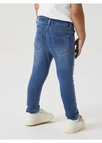 Slim-fit-Jeans name it "NMFSALLI SLIM DNM LEGGING 5357-TO NOOS", M&auml;dchen, Gr. 128, N-Gr, blau (medium blau denim), Denim/Jeans, Obermaterial: 57% Lyocell (TENCEL&trade;), 31% Polyester, 10% Viskose, 2% Elasthan, Abriebeffekte, slim fit kn&ouml;chellang, Jeans Slim-fit-Jeans