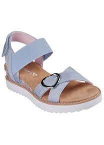 Sandale Skechers "MISS DESERT KISS HI", M&auml;dchen, Gr. 33, bunt (hellblau, rosa), Textil, kontrastfarbene Details, Schuhe Sandale, Klettschuh f&uuml;r M&auml;dchen, Gr&ouml;&szlig;enschablone zum Download