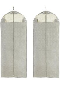 Kleidersack Wenko "Modell Balance", grau (taupe), B/H/L: 60cm x 180cm, Kleiders&auml;cke, Kleidersack, 60 x 180 cm, lang, atmungsaktiv, mit Rei&szlig;verschluss & Sichtfenster