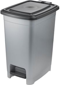 M&uuml;lleimer keeeper "olaf", silber (light silber), B:42cm H:53cm T:32cm, Kunststoff, M&uuml;lleimer, M&uuml;lleimer, leicht zu reinigen, komfortables &Ouml;ffnen und Schlie&szlig;en mit Tretpedal
