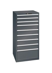 LISTA ESD-ladekast, B x D x H 717 x 725 x 1450 mm, 9 laden, draagvermogen 75 kg, antracietgrijs