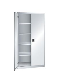 ESD-Fl&uuml;gelt&uuml;rschrank, H 1950 mm, 4 Fachb&ouml;den, BxT 1002 x 400 mm, lichtgrau LISTA