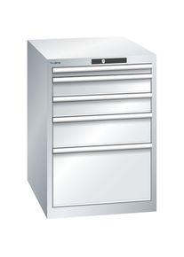 LISTA ESD-ladekast, b x d x h 564 x 725 x 800 mm, 5 laden, draagvermogen 75 kg, lichtgrijs