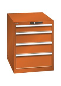 ESD-Schubladenschrank, BxTxH 564 x 725 x 700 mm, 4 Schubladen, Traglast 75 kg, orange LISTA