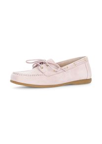 Bootsschuh Gabor, Damen, Gr. 38, rosa (ros&eacute;), Ziegenveloursleder, unifarben, Schuhe Bootsschuh, Flats, Schlupfschuh, Slipper, mit Mokassinnaht