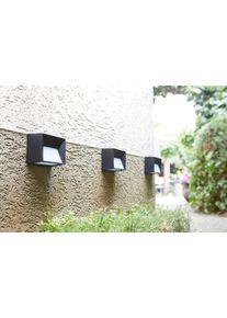 Au&szlig;en-Wandleuchte Luxform "Solar-Intelligente Hybrid-Wandleuchte - Maryland", schwarz, 1 Stk., Leuchten, Au&szlig;en-Wandleuchte, Nach oben und unten strahlende Wandleuchte