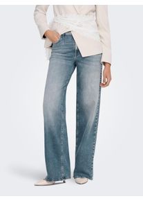 Relax-fit-Jeans Only "ONLMADISON BLUSH HW WIDE DNM REA570 NOOS", Damen, Gr. S (36), L&auml;nge 32, blau (special blau grau denim), Denim/Jeans, Obermaterial: 92% Baumwolle, 6% Elastomultiester, 2% Elasthan, unifarben, relaxed fit, Jeans Relax-fit-Jeans
