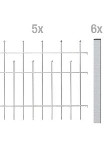 Metallzaun Alberts "Madrid", silber (silberfarben), H:49,5cm, Stahl, Zaunelemente, Metallzaun, Gesamtl&auml;nge: 10 m, versch. H&ouml;hen, feuerverzinkt, zum Einbetonieren