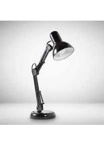 B.K.LICHT Schreibtischlampe "Draco", schwarz, 1, H: 54,5cm, Leuchten, Tischlampe, schwarz, Metall, Retro, Schreibtisch, dreh- u. schwenkbar, Schreibtischlampe