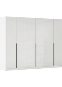 Dreht&uuml;renschrank OTTO HOME "Kleiderschrank Kleiderschr&auml;nke Schrank Garderobe AGORDO mit Glasfront", wei&szlig; (alpinwei&szlig;, glas kristallwei&szlig;), B:271cm H:210cm T:54cm, Holzwerkstoff, Schr&auml;nke, Dreht&uuml;renschrank, durchdachte Innenausstattung, in 8 Breiten und 2 H&ouml;hen MADE IN GERMANY