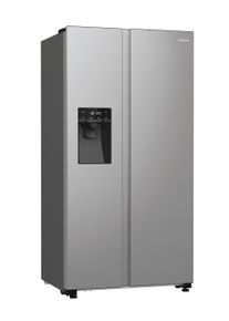 HISENSE Side-by-Side "RSIM535A", Energieeffizienz: E, silber (inox), B:91,5cm H:178,6cm T:69,8cm, K&uuml;hlschr&auml;nke, Wasser-/Eisspender, NoFrost, mit Wassertank, Made in Europe, Side-by-Side, Topseller