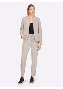 Hosenanzug Heine, Damen, Gr. 42, Normalgr&ouml;&szlig;en, grau (hellgrau), 75% Polyester, 20% Viskose, 5% Elasthan, Anz&uuml;ge Hosenanzug