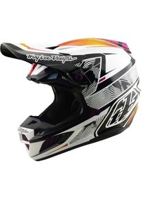 Troy Lee Designs SE5 Composite Lined Up, motocross helmet , color: Black/White/Purple/Orange , size: XL