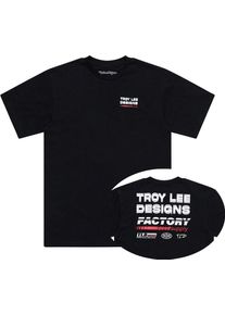 Troy Lee Designs Factory, T-shirt , farve: Sort/Hvid , st&oslash;rrelse: XXL