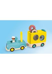 Playmobil 1.2.3 - Junior Verr&uuml;ckter Donut-Truck mit Stapel- und Sortierfunktion