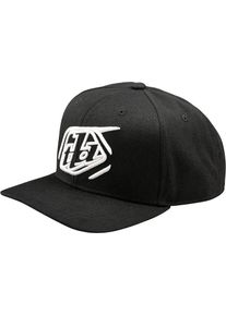 Troy Lee Designs Badge Curved Snapback, CAP , farve: Sort/Hvid , st&oslash;rrelse: En st&oslash;rrelse
