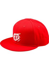 Troy Lee Designs Badge Flat Bill Snapback, cap , color: Red/White , size: One Size