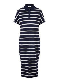 Peter Hahn - Polo-Strickkleid, blau, Gr. 46, Baumwolle