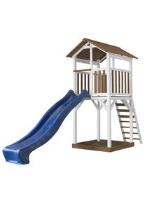 Ambia Garden AXI Beach Tower, Blau, Braun, Wei&szlig;, Holz, Zeder, 111.20x241.90x349 cm, Fsc, EN 71, Freizeit & Co, Gartenspielzeug, Spielt&uuml;rme