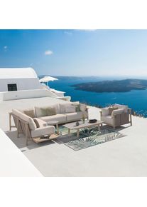 Dieter Knoll Collection Dieter Knoll Loungegarnitur, Taupe, Eschefarben, Sandfarben, Textil, Esche, massiv, F&uuml;llung: Schaumstoffflocken,Silikon,Polyurethan (Pur), Eckteil, L-Form, 308x264 cm, Reach, Oeko-Tex&reg; Standard 100, Gartenm&ouml;bel, Loungem&ouml;bel, Loungegarnituren