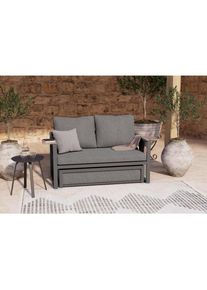 Ambia Garden Loungegarnitur, Anthrazit, Dunkelgrau, Metall, Kunststoff, Textil, 2-teilig, F&uuml;llung: Schaumstoff,Polyester, einzeln stellbar, 155x65x74 cm, gastro- und objekttauglich, Gartenm&ouml;bel, Loungem&ouml;bel, Loungegarnituren