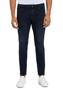 5-Pocket-Jeans Tom Tailor "Josh", Herren, Gr. 38, L&auml;nge 30, blau (schwarz stone blau schwarz), Denim/Jeans, Obermaterial: 70% Baumwolle, 28% Polyester, 2% Elasthan, unifarben, slim fit lang, Jeans 5-Pocket-Jeans, in Used-Waschung