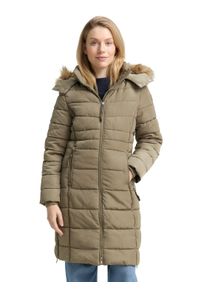 Steppmantel Tom Tailor, Damen, Gr. XS, beige (smoke olive), Steppware, Obermaterial: 100% Polyester. Futter: 100% Polyester, Strukturmuster, unifarben, regular fit knielang, elastischer Bund, M&auml;ntel Steppmantel, mit Kapuze