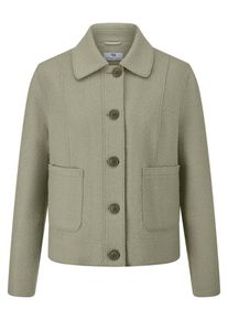 Peter Hahn - Jacke aus gebondetem Woll-Mix, gr&uuml;n, Gr. 42, Kunstfaser