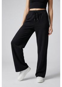 Jogger Pants Only "ONLPOPTRASH-TADIA MW X-WIDE PNT", Damen, Gr. S (36), L&auml;nge 32, schwarz, Milano Rib, Obermaterial: 63% Viskose, 33% Polyester, 4% Elasthan, unifarben, regular fit normal, Hosen Jogger Pants