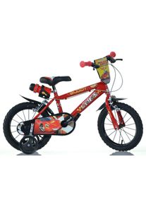 Kinderfahrrad DINO BIKES "14" Cars Kinderfahrrad Jungenfahrrad stabiler Stahl-Rahmen St&uuml;tzr&auml;der" Gr. 25, rot, Fahrr&auml;der, Kinder, 25cm, 14 Zoll (35,56cm), Kinderfahrrad, mit St&uuml;tzr&auml;dern, Trinkflasche und Frontschild