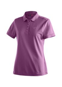 Poloshirt Maier Sports "Ulrike", Damen, Gr. 48, purpurviolett, 100% Polyester, Rundhals, Shirts Poloshirt, Damen Polo kurzarm, leichtes Shirt, Funktionsshirt mit Kragen, Reg Fit