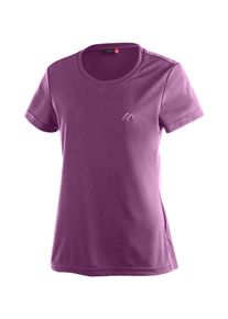 T-Shirt Maier Sports "Waltraud", Damen, Gr. 44, purpurviolett, 100% Polyester, Rundhals, Shirts T-Shirt, Damen Kurzarmshirt, leichtes Sommer Funktionsshirt, Rundhals, Reg Fit