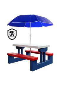 Spielwerk Picknicktafel voor Kinderen Kleurrijk met Parasol Kunststof