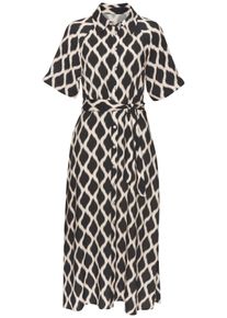 Vivance Damen Hemdblusenkleid in schwarz-beige bedruckt ,Gr&ouml;&szlig;e 34, Witt, 100% Viskose