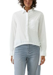 Langarmbluse s.Oliver, Damen, Gr. 38, wei&szlig;, Web, Obermaterial: 100% Baumwolle, unifarben, relaxed fit normal, Rundhals, Manschette, Blusen Langarmbluse, mit Brusttasche