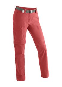 Outdoorhose Maier Sports "Inara slim zip", Damen, Gr. 38, Normalgr&ouml;&szlig;en, rot (karminrot), 90% Polyamid, 10% Elasthan, Hosen Outdoorhose, Damen Zip-Off Wanderhose, atmungsaktive Trekkinghose, Slim Fit