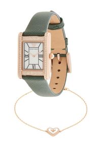 Emporio Armani Montre &agrave; affichage analogique Femme vert taille One Size