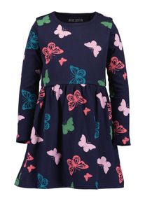 Jerseykleid Blue Seven, M&auml;dchen, Gr. 98, N-Gr, nachtblau ao, Jersey, Obermaterial: 100% Baumwolle, bedruckt, regular fit knielang, Rundhals, abgesteppte Kante, Kleider Jerseykleid, mit tollen Alloverprints