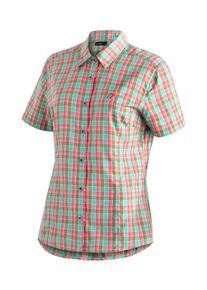 Funktionsbluse Maier Sports "Philina", Damen, Gr. 42, bunt, 85% Polyester, 15% Viskose, Blusen Funktionsbluse, Damen Bluse, leichte Kurzarmbluse, Blusen-Shirt, Karobluse, Reg Fit