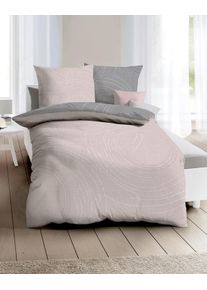 Wendebettw&auml;sche Kaeppel "JARO 100% Baumwolle", rosa (ros&eacute;), B/L: 135cm x 200cm, 1 Stk., 1 Stk., Mako-Satin, B/L: 80cm x 80cm, 2 Stk., Mako-Satin, Obermaterial: 100% Baumwolle, Bettw&auml;sche, Wendebettw&auml;sche, mit Markenrei&szlig;verschluss, zeitloses Design, pflegeleicht