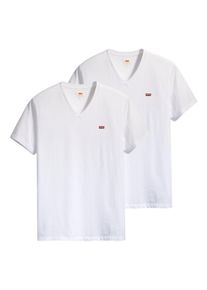 Levi's T-Shirt LEVI'S "T-Shirt ORIGINAL HM VNECK 2P 2er Pack", Herren, Gr. L, wei&szlig;, Obermaterial: 100% Baumwolle CO., Shirts T-Shirt