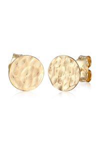 Paar Ohrstecker Kuzzoi "Ohrringe Ohrstecker Pl&auml;ttchen Geh&auml;mmert 375 Gelbgold", gold, Ohrringe, Herren, ohne Stein, Gelbgold 375, Paar Ohrstecker