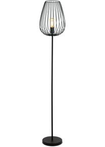 Eglo Stehlampe "NEWTOWN Stehleuchte, schwarz, Stahl, E27, Schalter", schwarz, 1, &Oslash; 27,5cm H: 159,5cm, Leuchten, Schlicht, Vintage, Retro, Wohnzimmer, Schlafzimmer, 159,5x27,5x23cm, Stehlampe