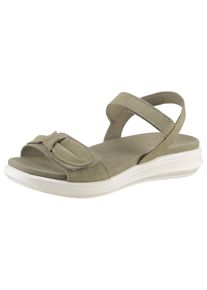 Sandale Legero "ELLA", Damen, Gr. 37, gr&uuml;n (pino (hellgr&uuml;n)), Veloursleder, Schuhe Sandale, Plateausandale, Komfortschuh mit praktischen Klettverschl&uuml;ssen