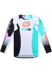 Troy Lee Designs SE Pro Sever, maillot , couleur: Blanc/Noir/Turquoise/Fuchsia , taille: M
