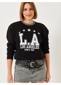 Bianco Lucci Damer Sweatshirt sort / hvid St&oslash;rrelse L