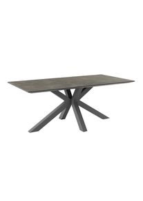 Ambia Garden Gartentisch, Anthrazit, Metall, Glas, rechteckig, eckig, X-Form, 200x75x100 cm, Gartenm&ouml;bel, Gartentische, Gartentische