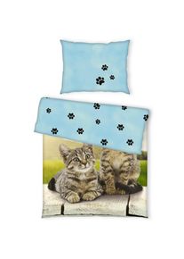 Herding Lizenzbettw&auml;sche, Blau, Gr&uuml;n, Mehrfarbig, Textil, 140x200 cm, Textiles Vertrauen - Oeko-Tex&reg;, Bsci, pflegeleicht, atmungsaktiv, hautfreundlich, saugf&auml;hig, b&uuml;gelleicht, schadstoffgepr&uuml;ft, Heimtextilien, Bettw&auml;sche & Leint&uuml;cher, Kinderbettw&auml;sche